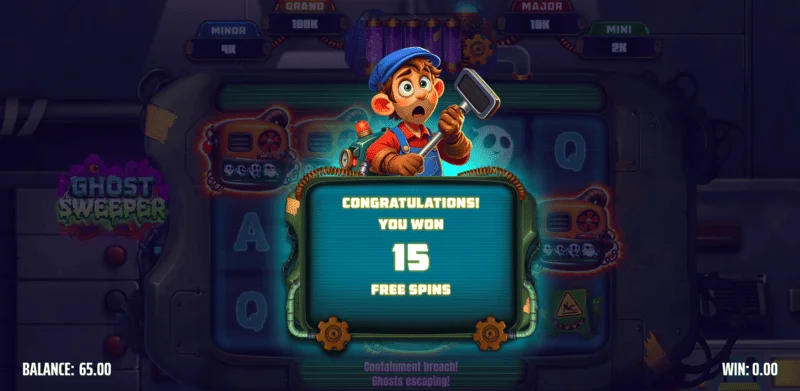 Ghost Sweeper - início dos Free Spins