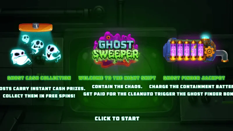 Ghost Sweeper - menu principal antes de iniciar a sessão